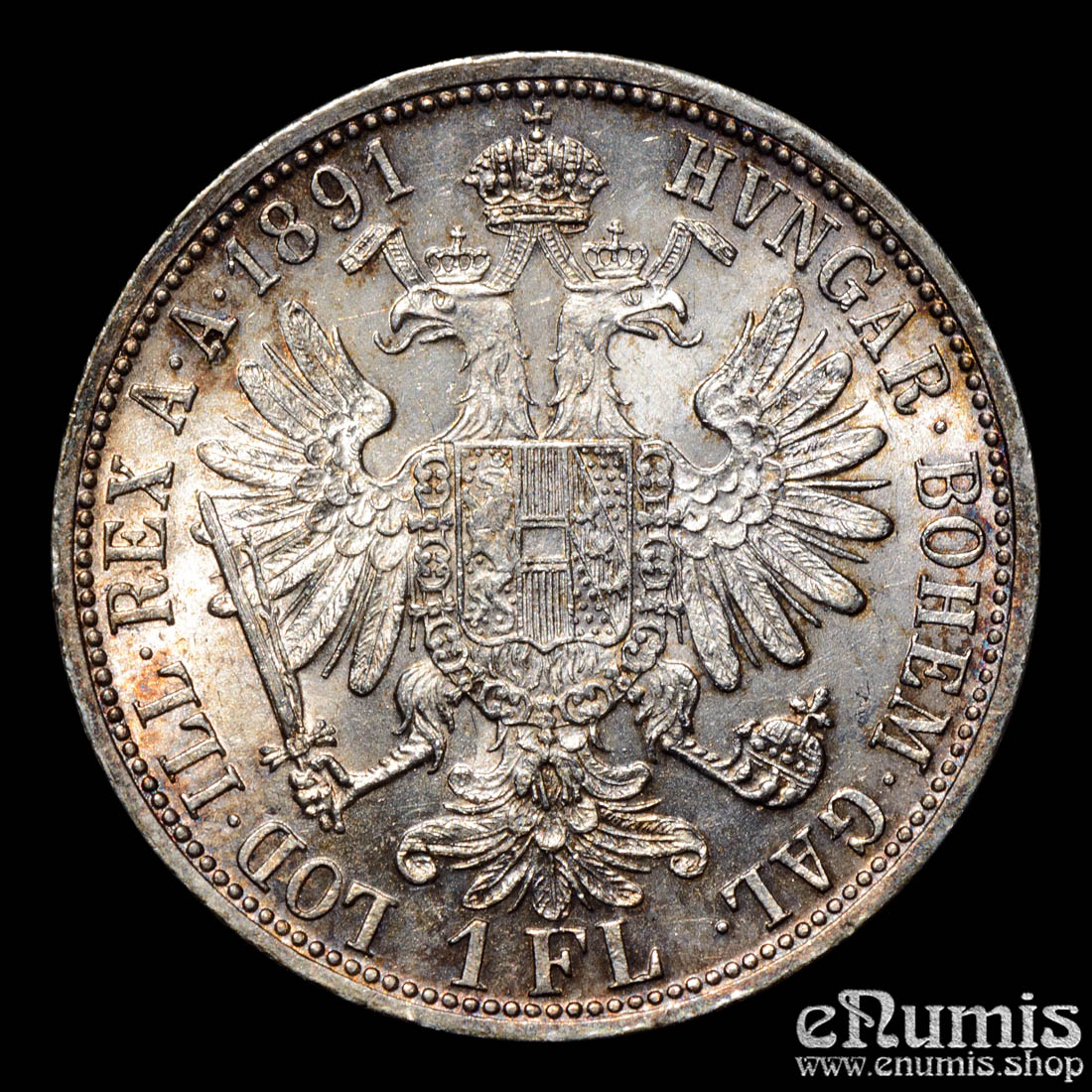 AUSTRIA, Franz Joseph I, 1 Florin Gulden 1891, UNC AUSTRIA, Franz Joseph I, 1 Florin Gulden 1891, UNC