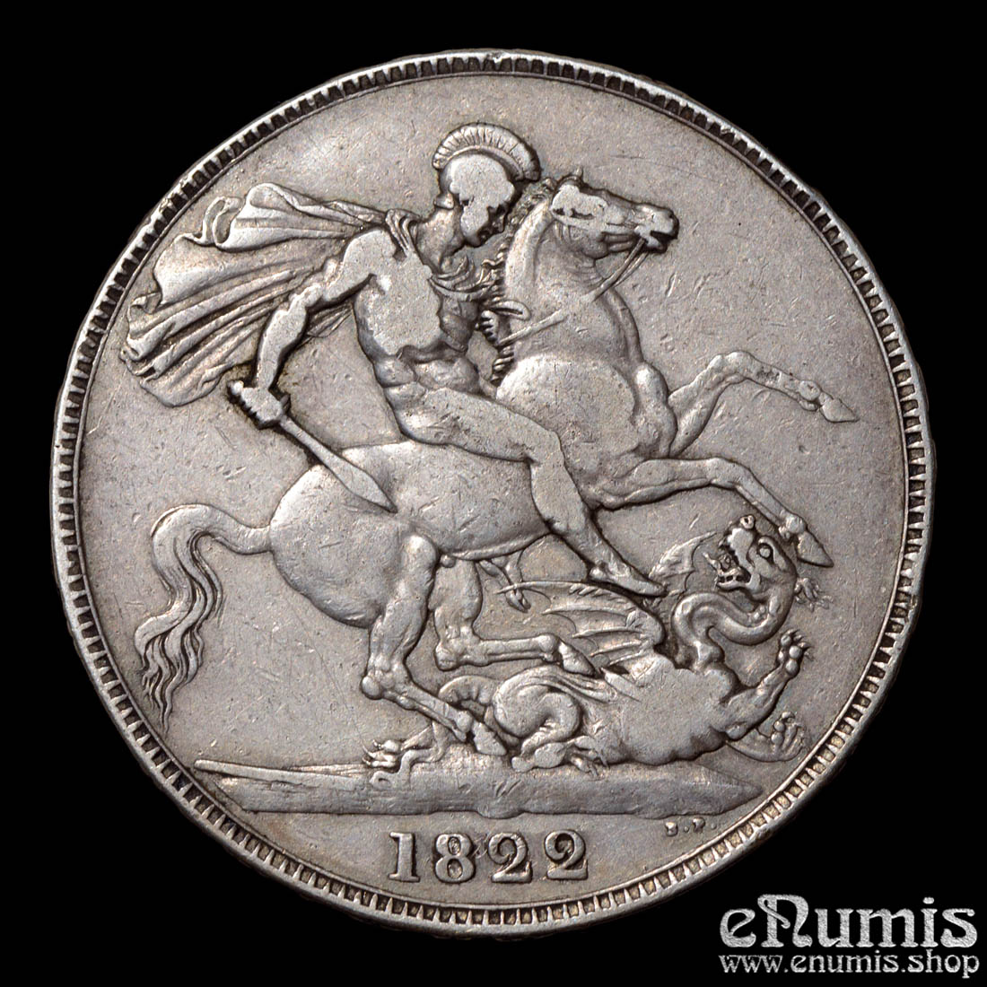 Great Britain, George IV, Crown 1822, Tertio, VF