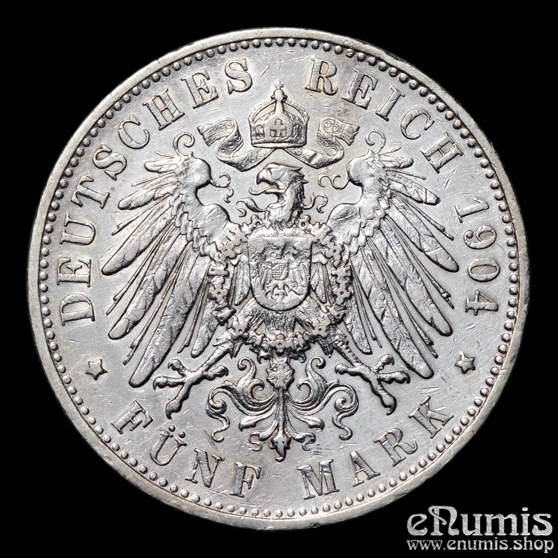 Germany, Wurttemberg, Wilhelm II, 5 Mark 1904, VF+ Germany, Wurttemberg, Wilhelm II, 5 Mark 1904, VF+