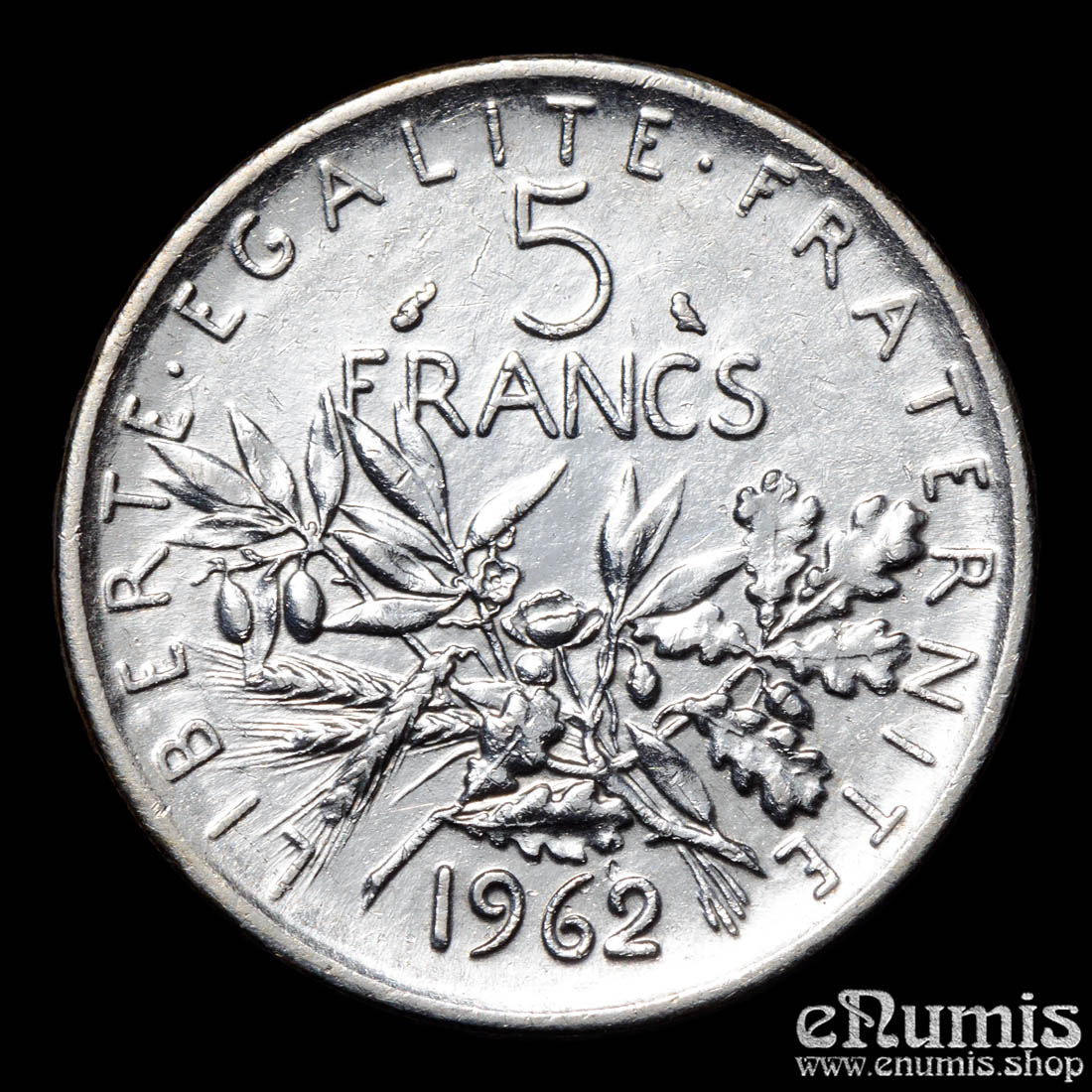 France, Fifth Republic, 5 Francs 1962, silver, XF+