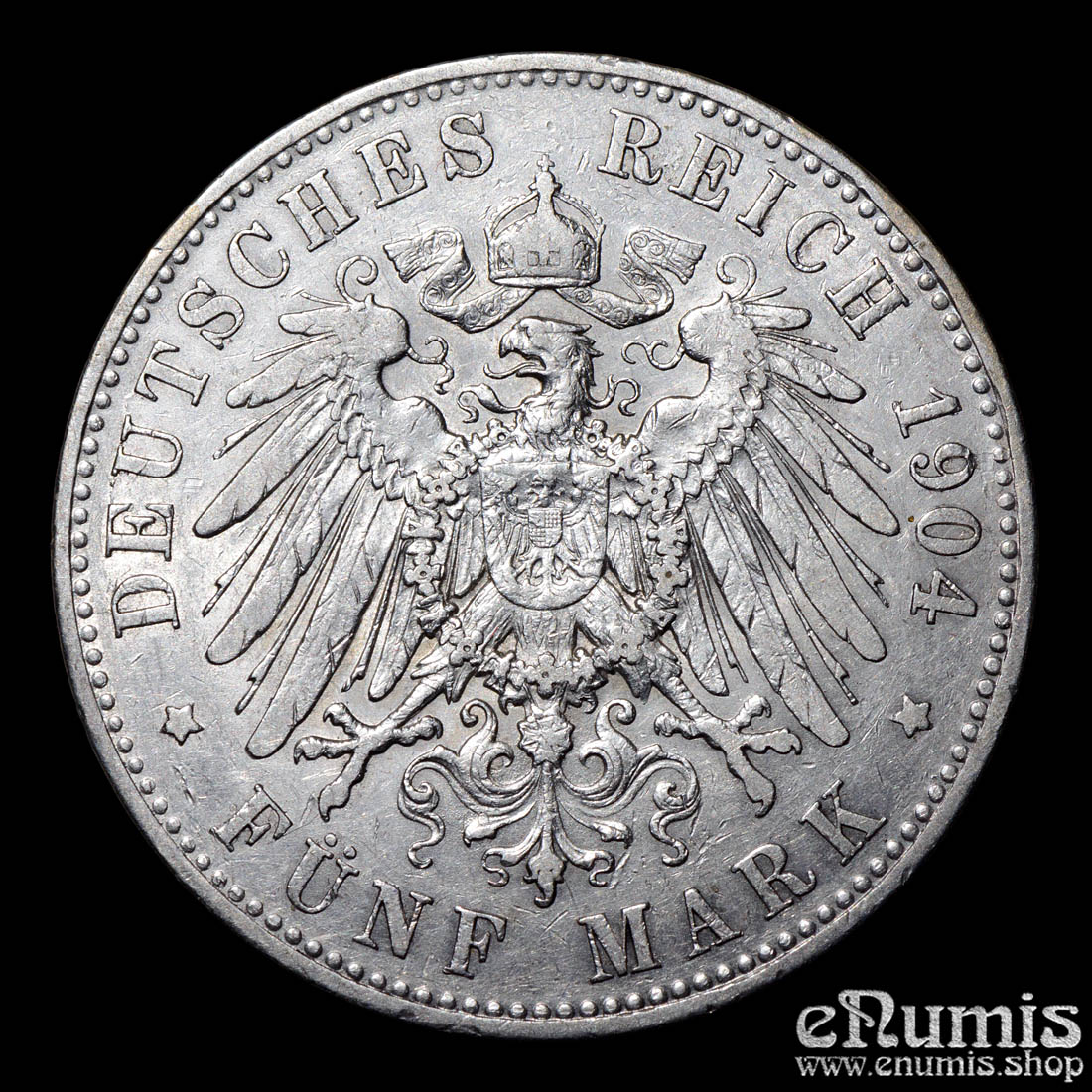 Germany, Prussia, Wilhelm II, 5 Mark 1904, VF