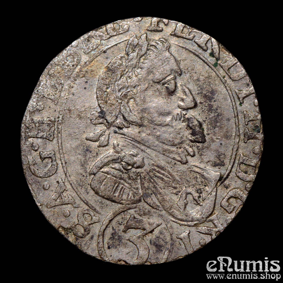 AUSTRIA, Ferdinand II, 3 Kreuzer 1636, St. Veit, XF
