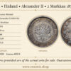 Russia, Finland, Alexander II, 2 Markkaa 1874, VF Russia, Finland, Alexander II, 2 Markkaa 1874, VF