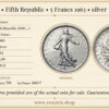 France, Fifth Republic, 5 Francs 1963, silver, aUNC