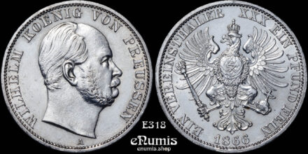 Germany, Prussia, Wilhelm I, Taler 1866, aUNC