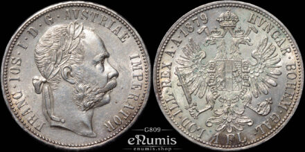 AUSTRIA, Franz Joseph I, 1 Florin Gulden 1879, UNC