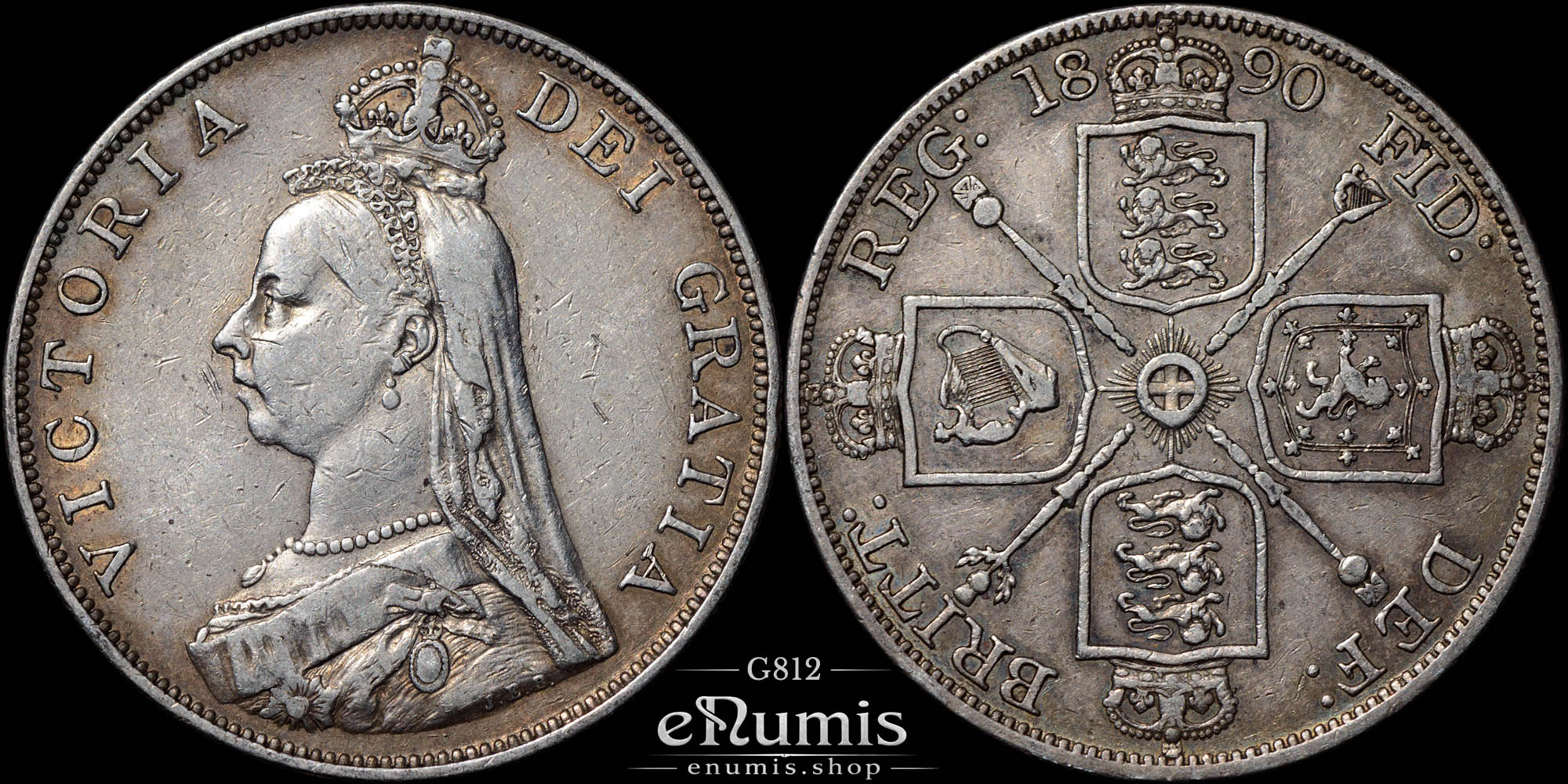 Great Britain, Victoria, Double Florin 1890, VF-XF