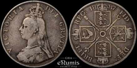 Great Britain, Victoria, Double Florin 1887, Roman I, F-VF
