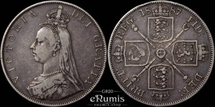Great Britain, Victoria, Double Florin 1887, Arabic 1, Mule, Rare!, VF