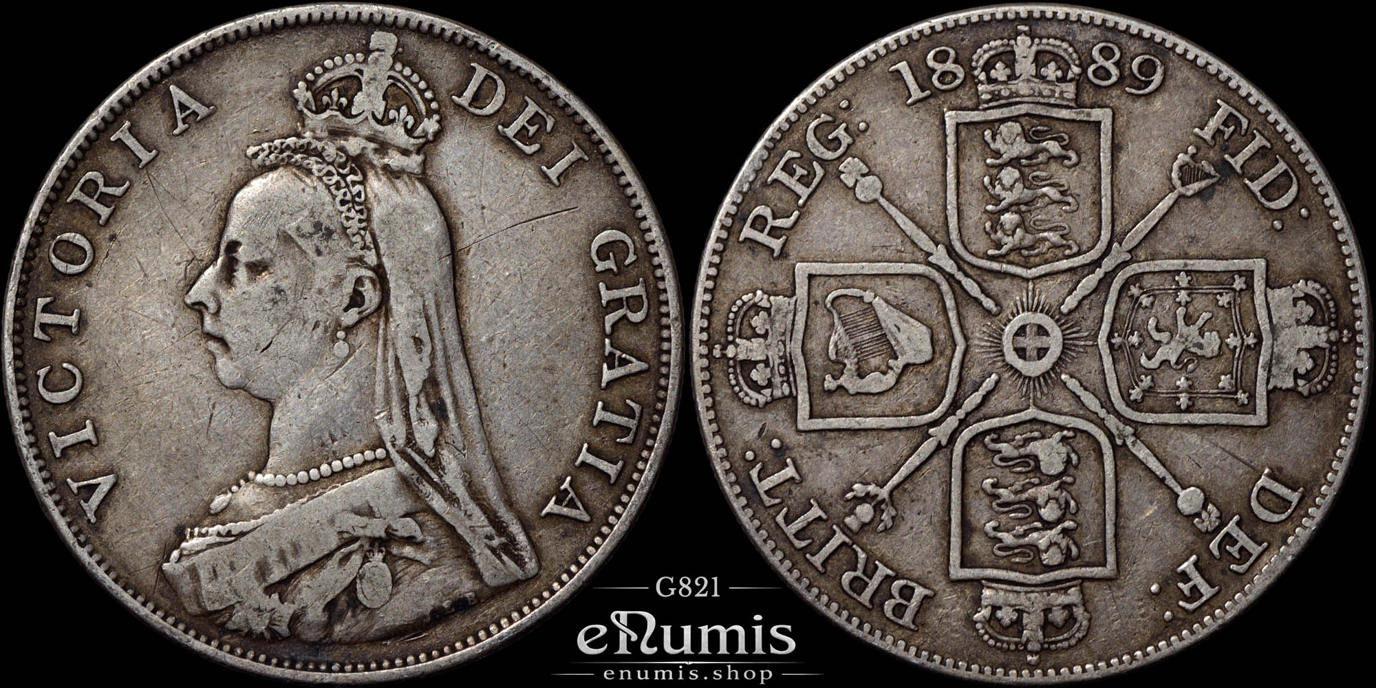 Great Britain, Victoria, Double Florin 1889, VF