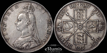 Great Britain, Victoria, Double Florin 1887, Roman I, VF-XF