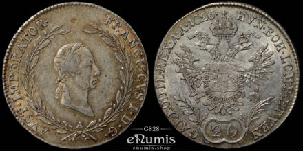 Austria, Franz I, 20 Kreuzer 1826 A, XF