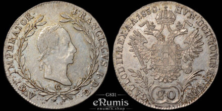 Austria, Franz I, 20 Kreuzer 1830 C, Prague, XF+