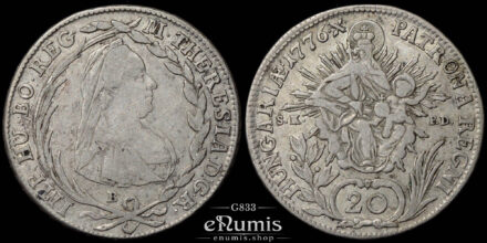 Austria, Hungary, Maria Theresa, 20 Kreuzer 1776 B, Kremnitz, VF+