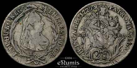 Austria, Hungary, Maria Theresa, 20 Kreuzer 1779 B, Kremnitz, VF