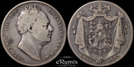 Great Britain, William IV, Halfcrown 1837, Scarce date, F-VF