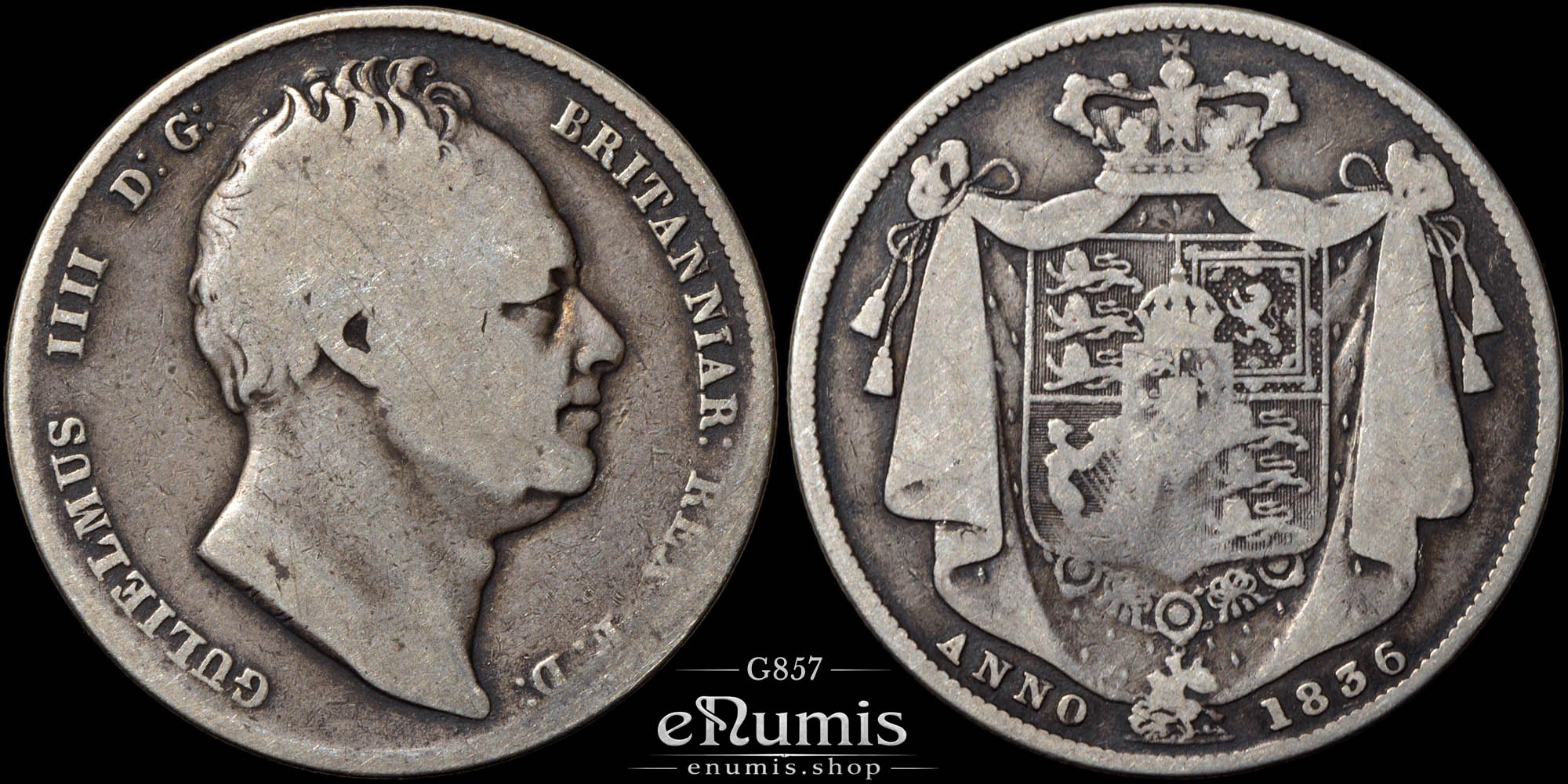 Great Britain, William IV, Halfcrown 1836, Fine