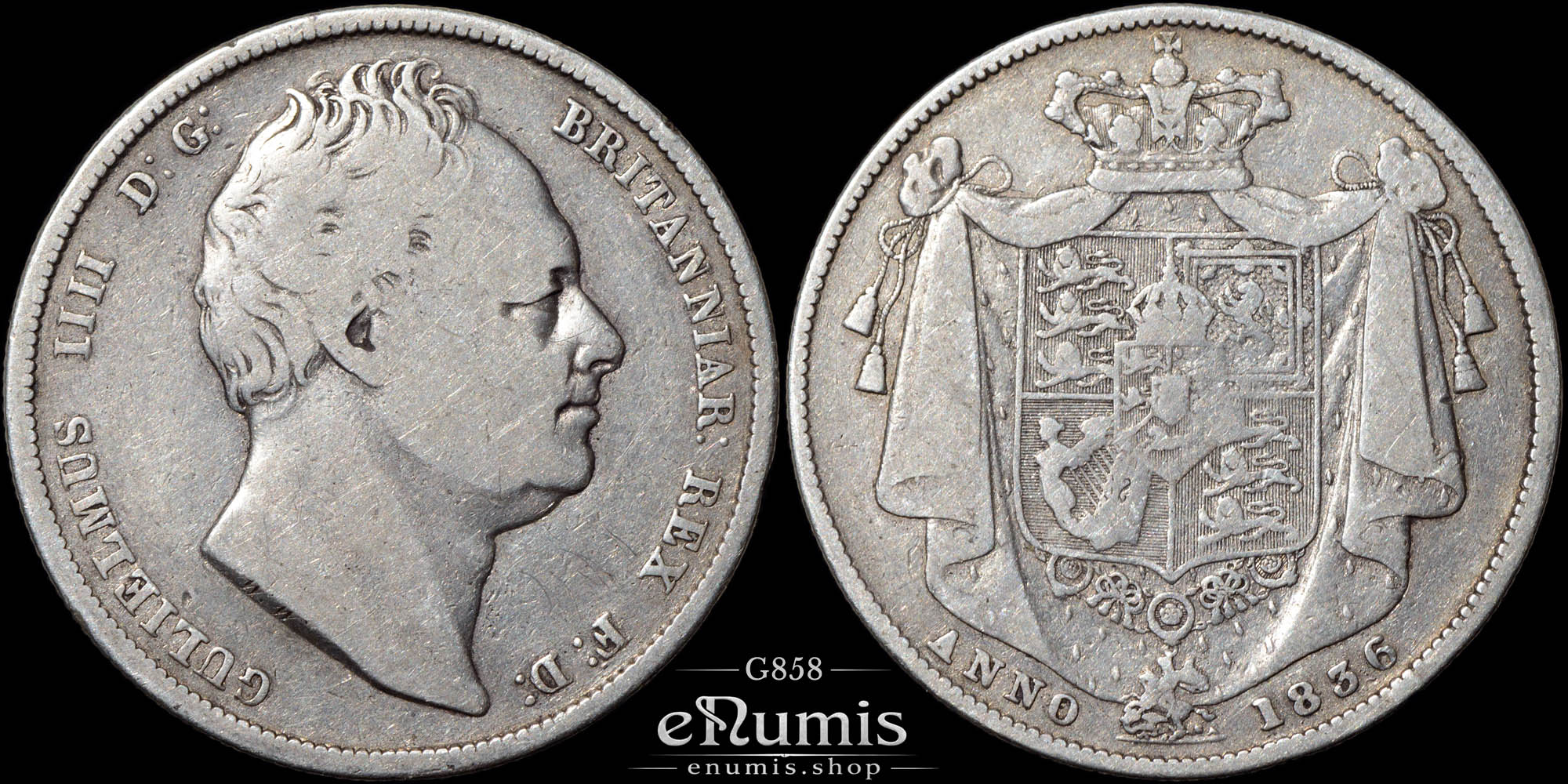 Great Britain, William IV, Halfcrown 1836, Fine+