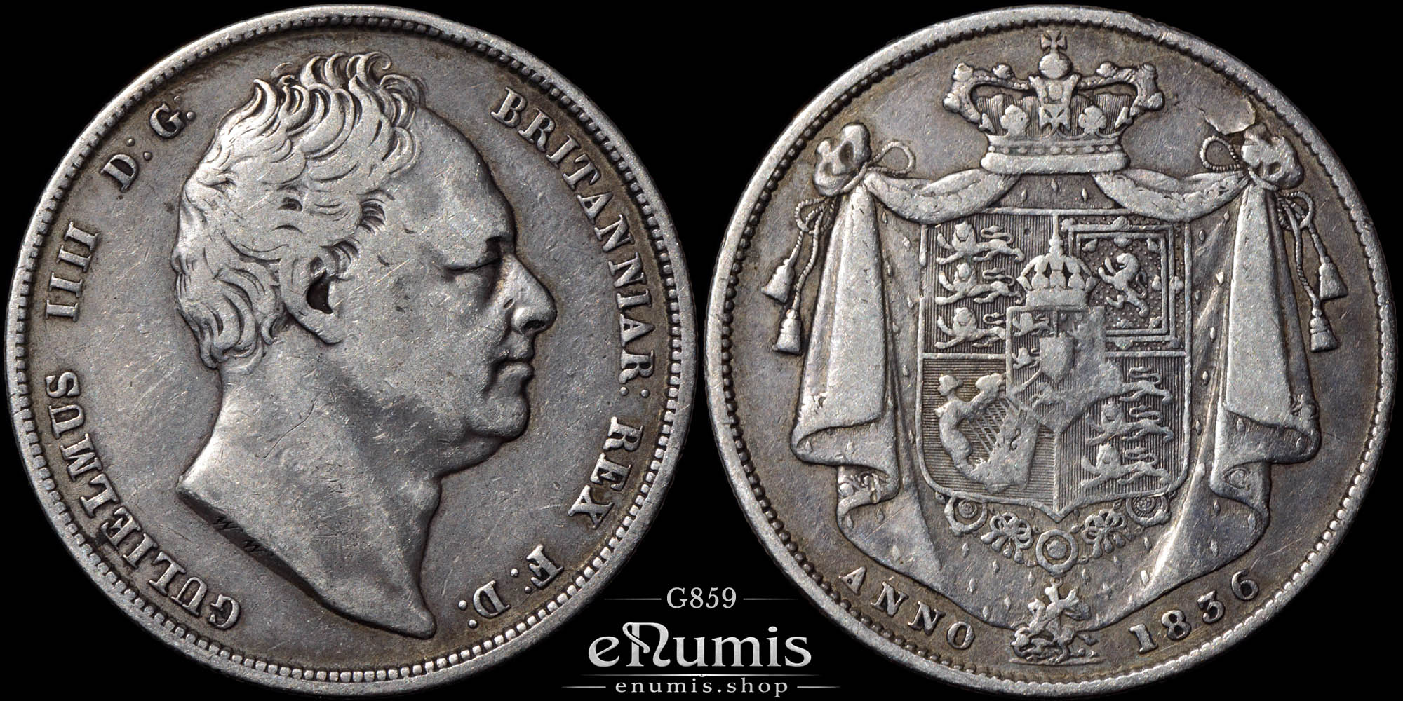 Great Britain, William IV, Halfcrown 1836, VF