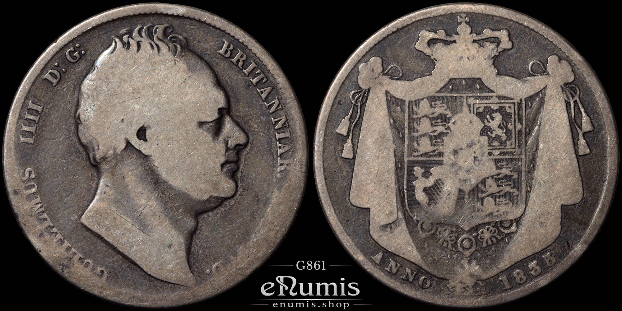 Great Britain, William IV, Halfcrown 1835, Scarce date, aFine