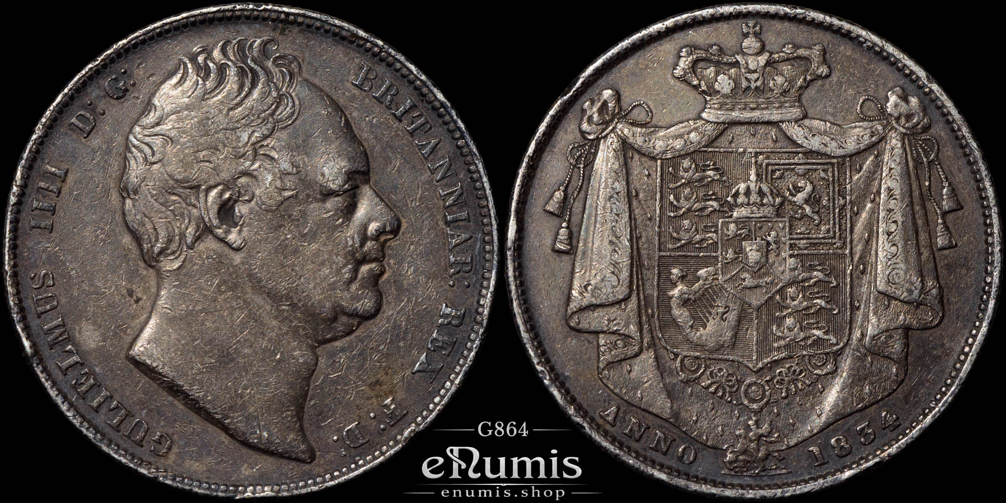 Great Britain, William IV, Halfcrown 1834, XF Great Britain, William IV, Halfcrown 1834, XF