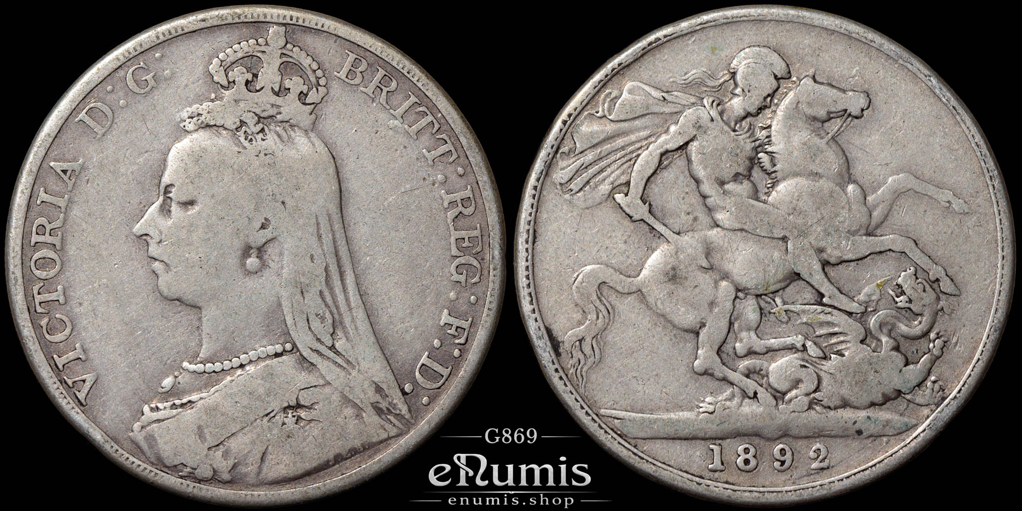 Great Britain, Victoria, Crown 1892, rarest year, Fine