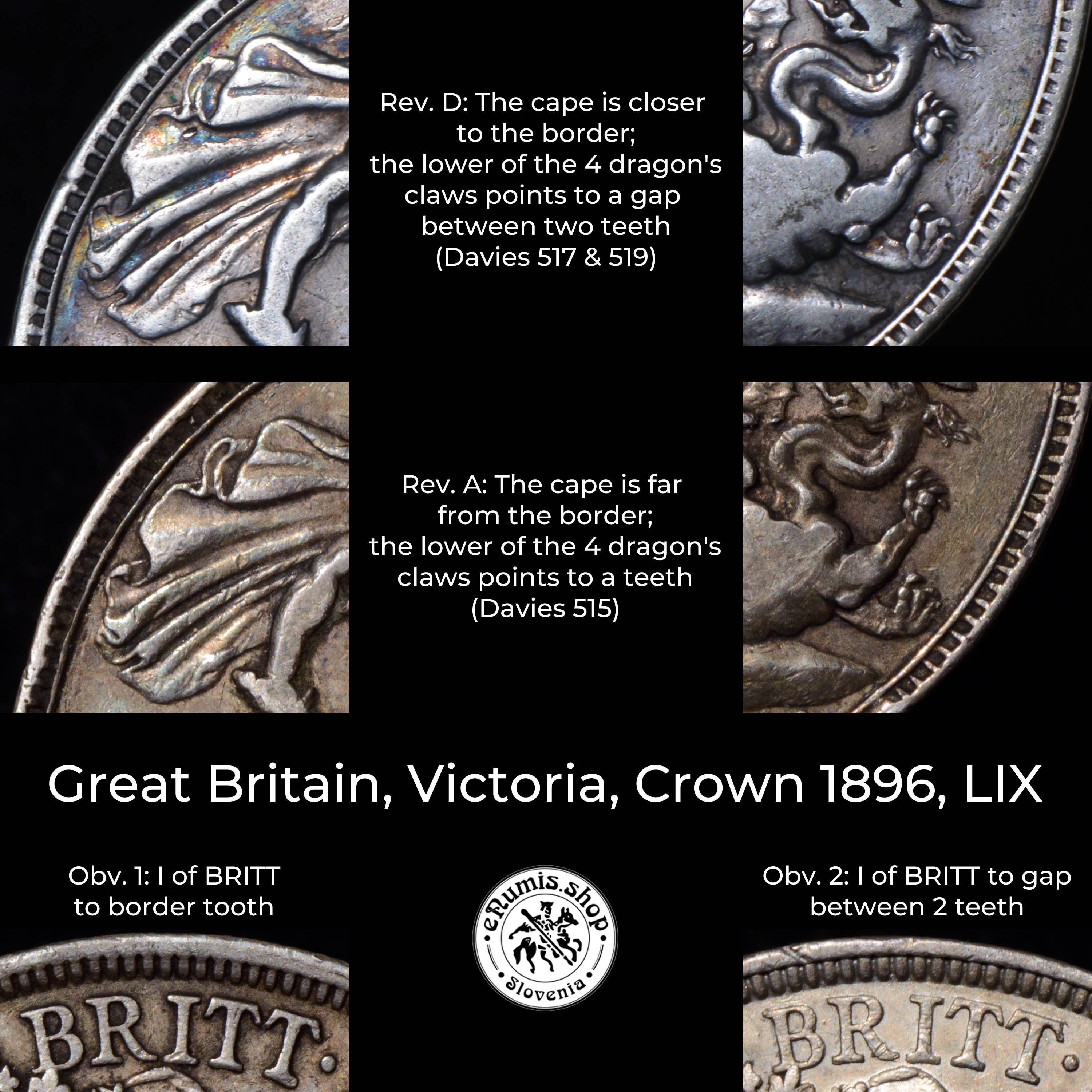 Great Britain, Victoria, Crown 1896, LIX, Scarce, VF