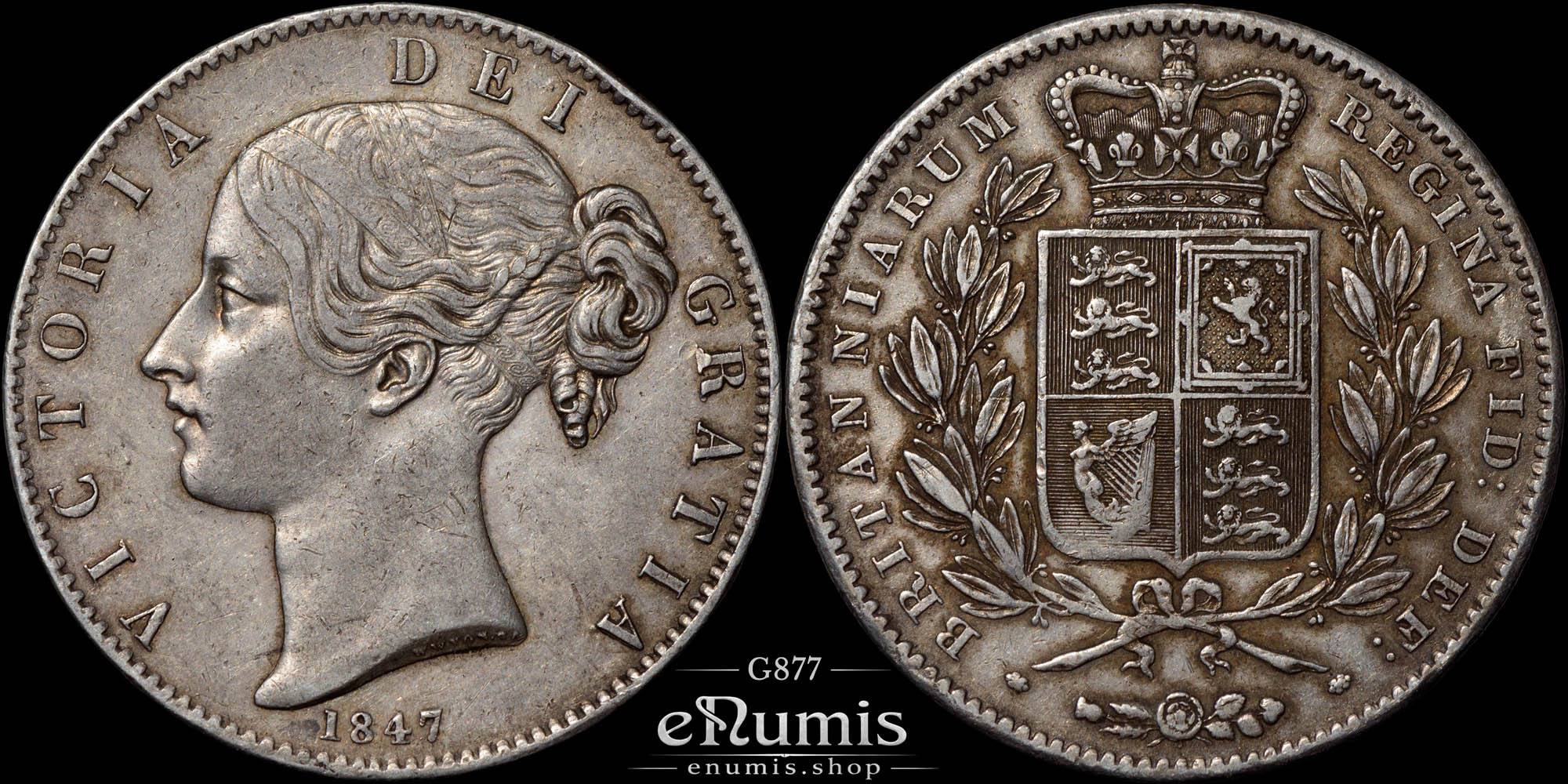 Great Britain, Victoria, Crown 1847, XF+