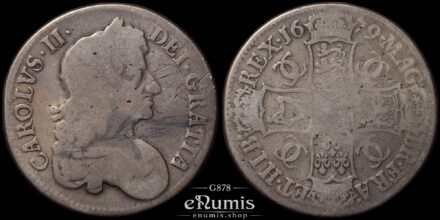 Great Britain, Charles II, Crown 1679, Third bust, Tricesimo Primo, Fine