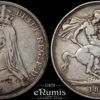 Great Britain, Victoria, Crown 1889, ground forms lines variety, VF