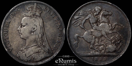 Great Britain, Victoria, Crown 1889, F‑VF