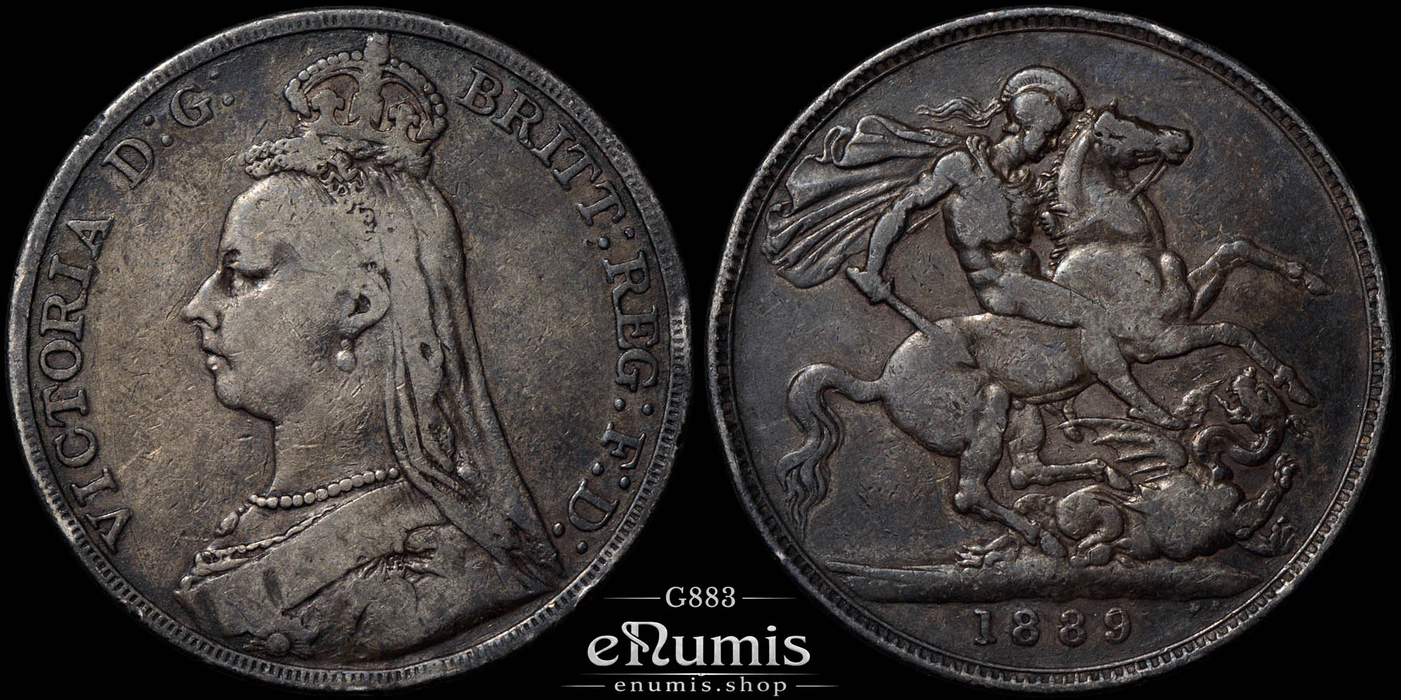 Great Britain, Victoria, Crown 1889, F-VF