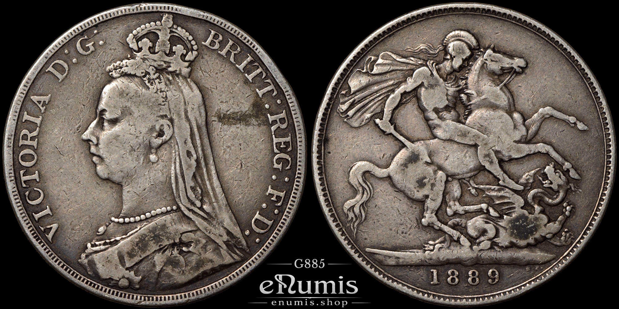 Great Britain, Victoria, Crown 1889, F-VF Great Britain, Victoria, Crown 1889, F-VF