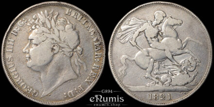 Great Britain, George IV, Crown 1821, Secundo, Fine+