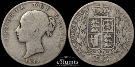 Great Britain, Victoria, Halfcrown 1849, Small date, Rare, Fine