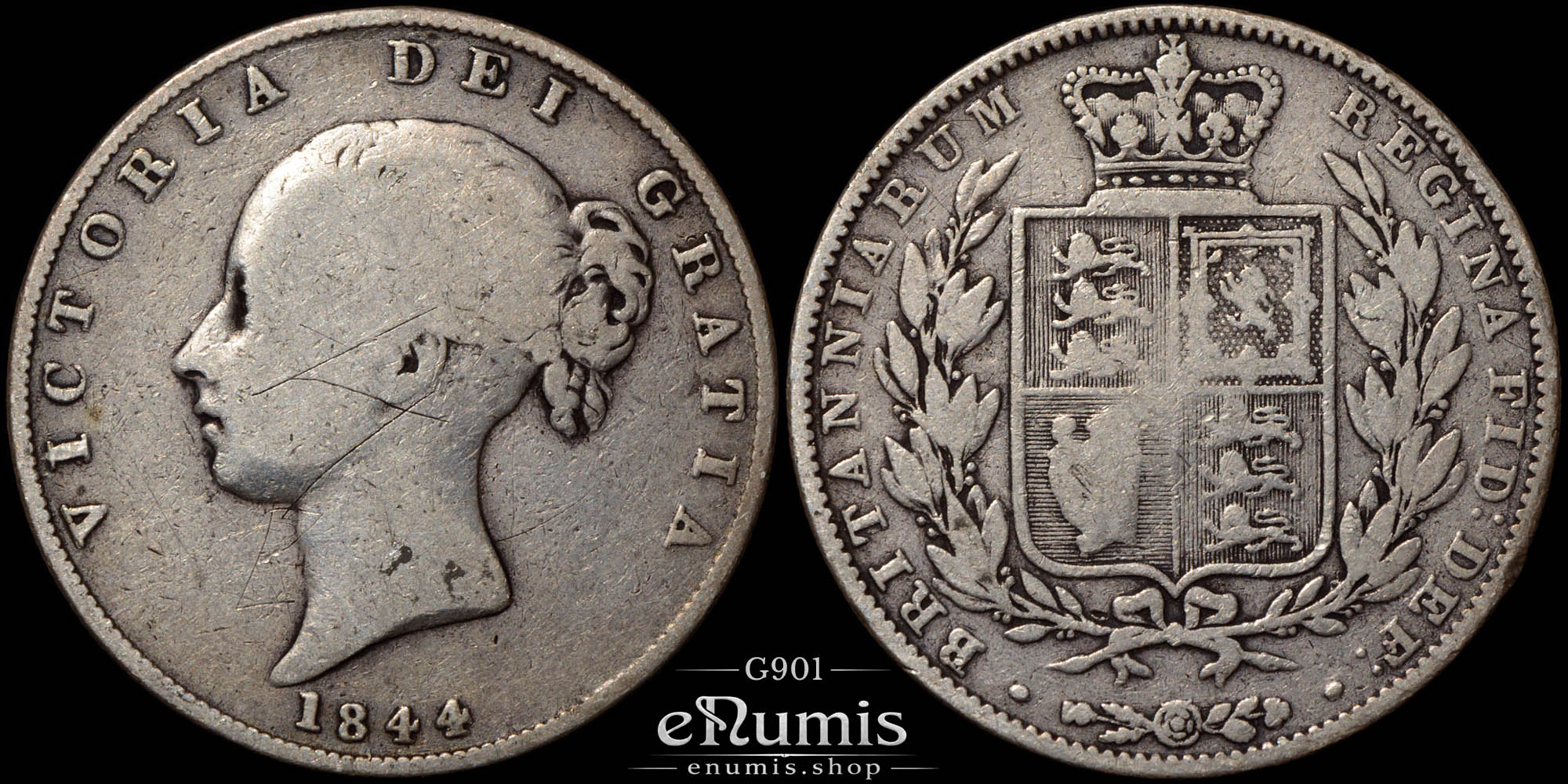 Great Britain, Victoria, Halfcrown 1844, Fine+