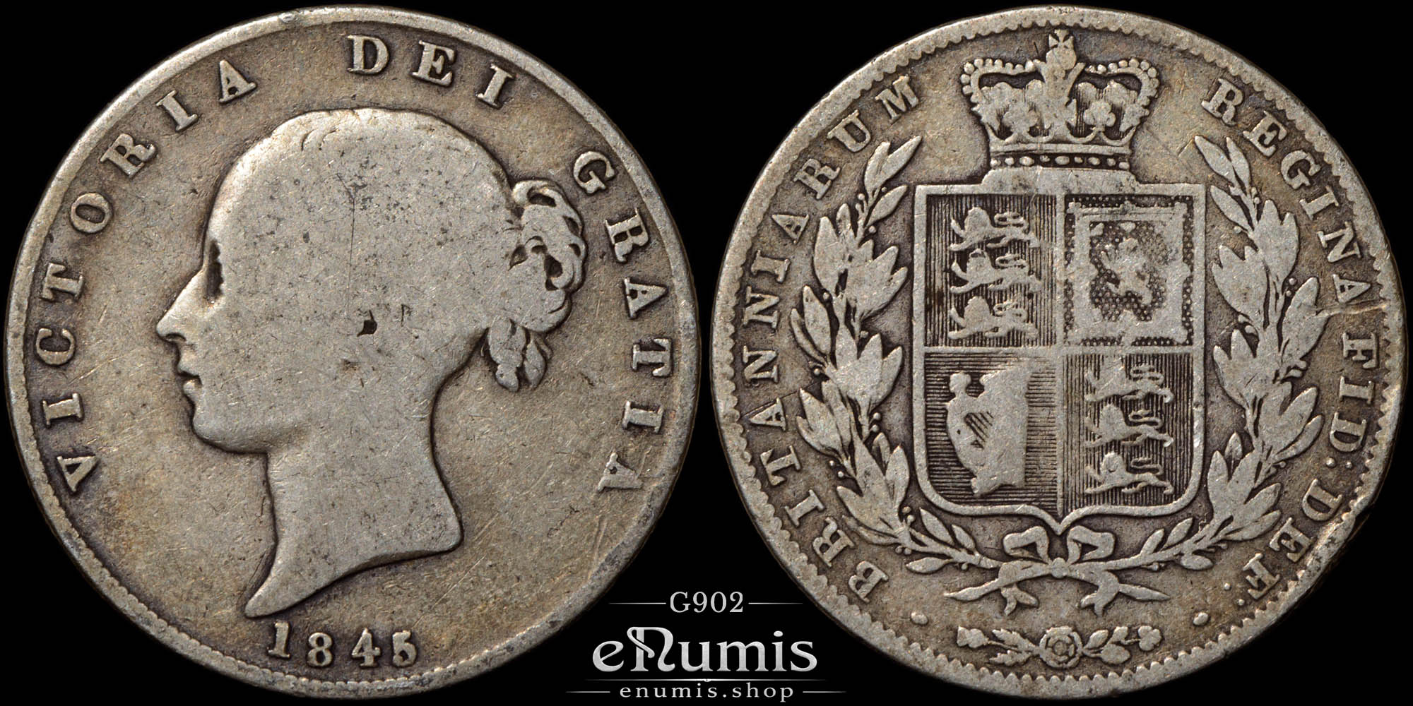 Great Britain, Victoria, Halfcrown 1845, Fine