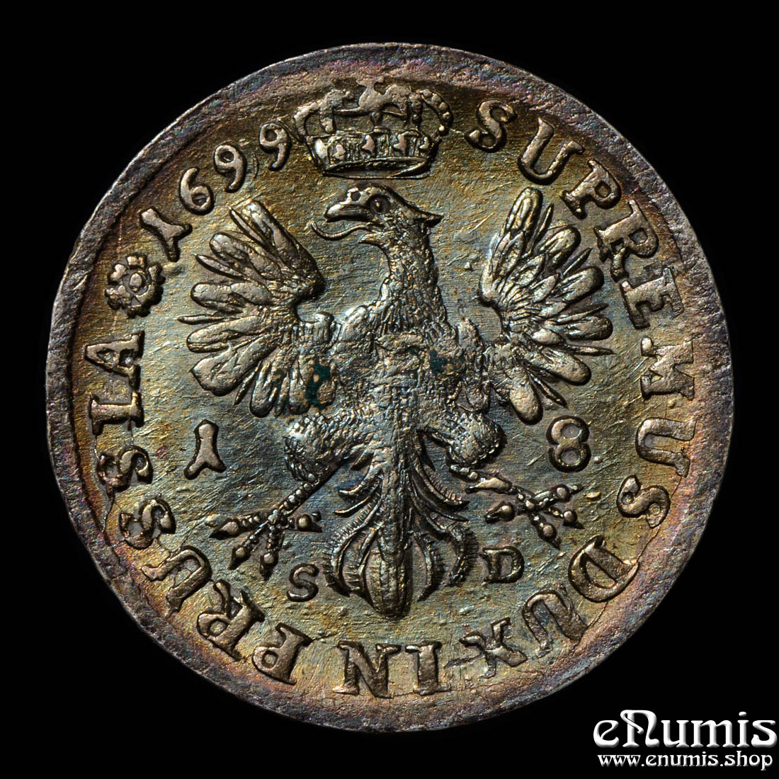 Germany, Brandenburg Prussia, Friedrich III, 18 Groschen 1699 SD, XF+ Germany, Brandenburg Prussia, Friedrich III, 18 Groschen 1699 SD, XF+
