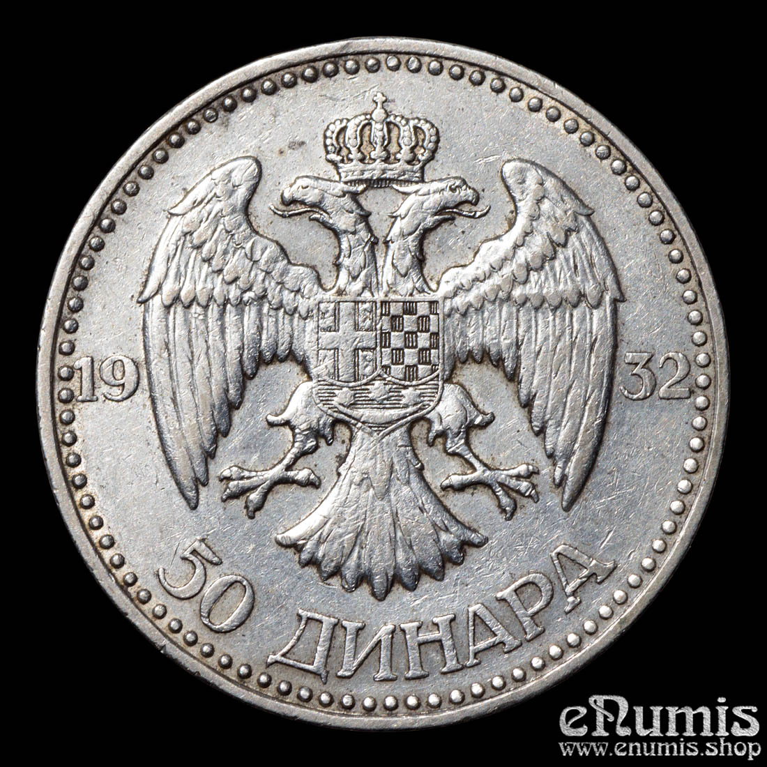 Yugoslavia, Alexander I, 50 Dinara 1932, London, XF+ Yugoslavia, Alexander I, 50 Dinara 1932, London, XF+
