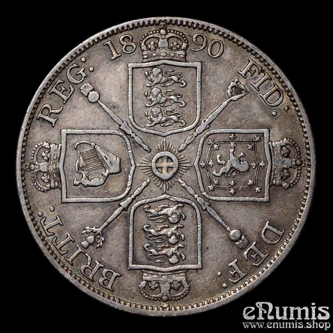 Great Britain, Victoria, Double Florin 1890, VF-XF