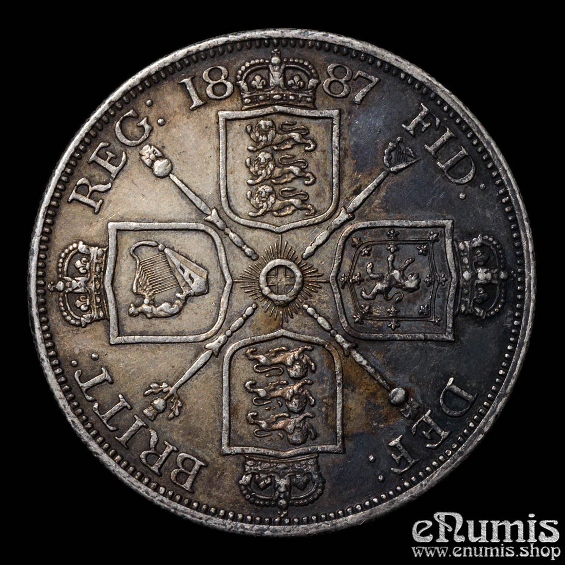 Great Britain, Victoria, Double Florin 1887, Roman I, XF+