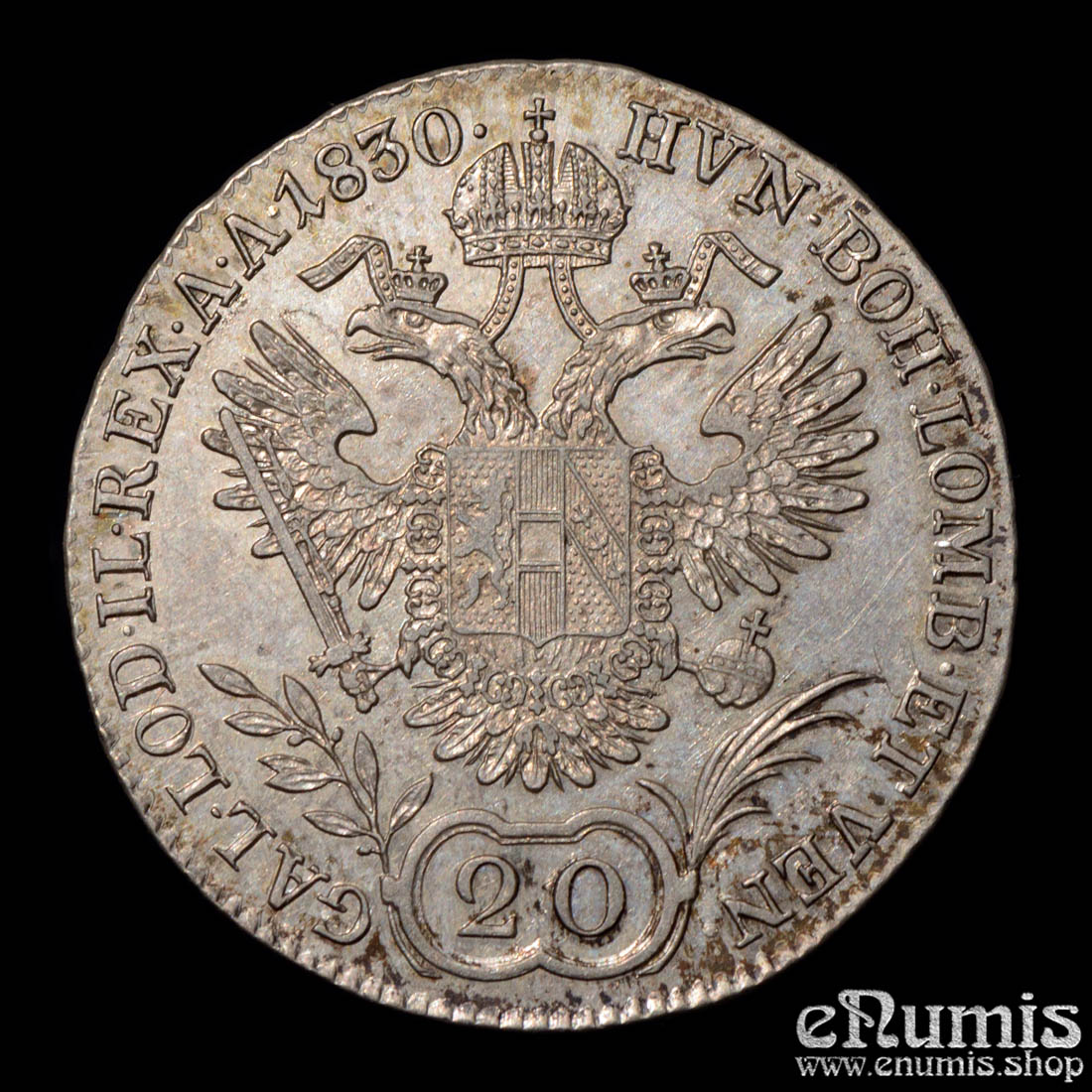 Austria, Franz I, 20 Kreuzer 1830 C, Prague, XF+