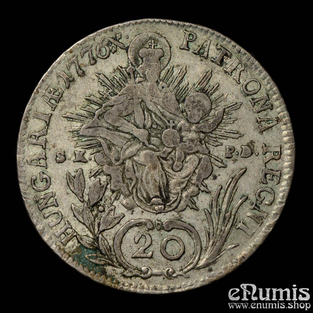 Austria, Hungary, Maria Theresa, 20 Kreuzer 1776 B, Kremnitz, VF