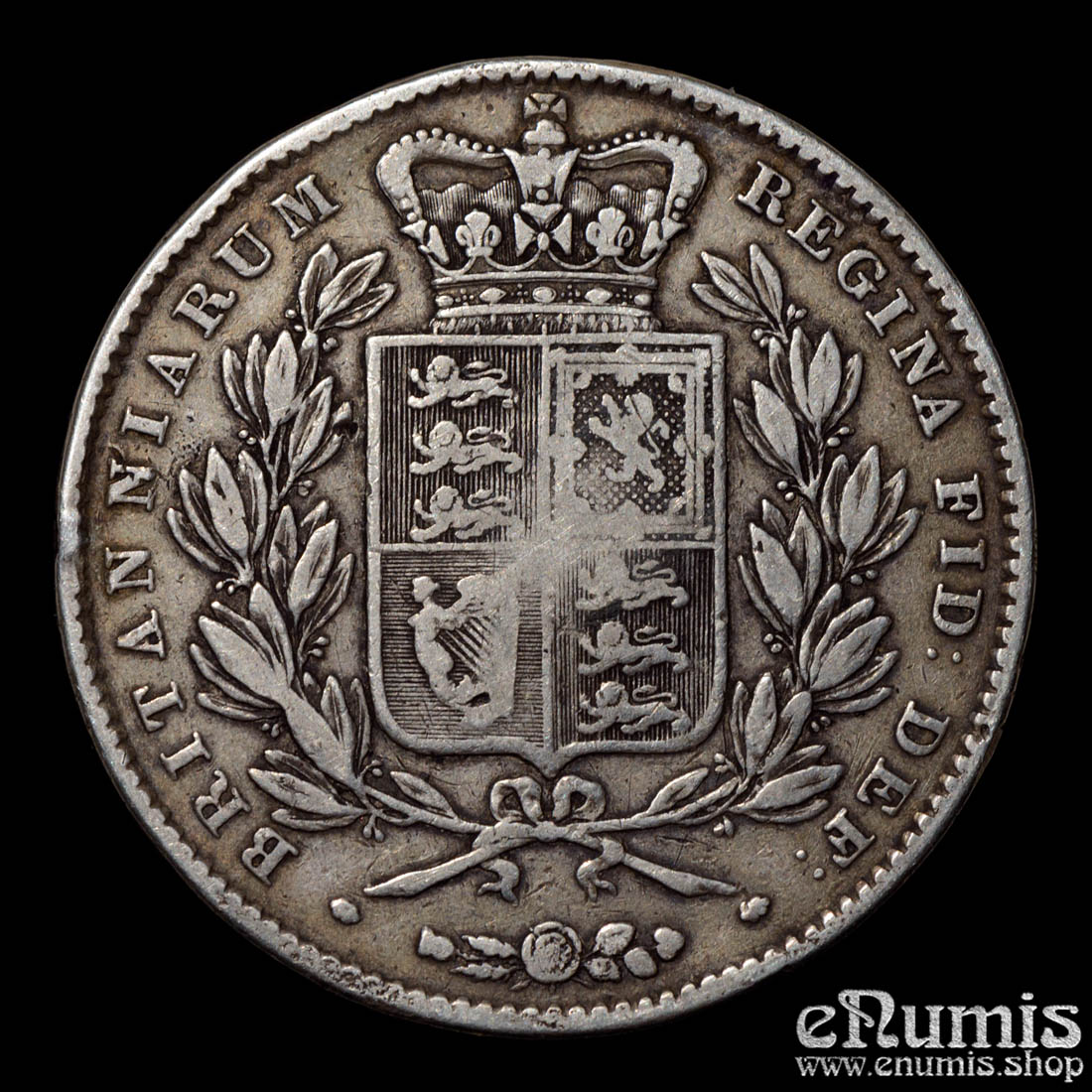 Great Britain, Victoria, Crown 1845, VIII, Cinquefoil, VF Great Britain, Victoria, Crown 1845, VIII, Cinquefoil, VF