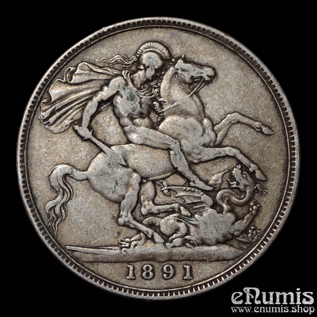 Great Britain, Victoria, Crown 1891, better date, VF+