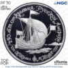 Russia, USSR, 150 Roubles 1990, Ship, Platinum, Top Pop, NGC PF 70 Ultra Cameo Russia, USSR, 150 Roubles 1990, Ship, Platinum, Top Pop, NGC PF 70 Ultra Cameo