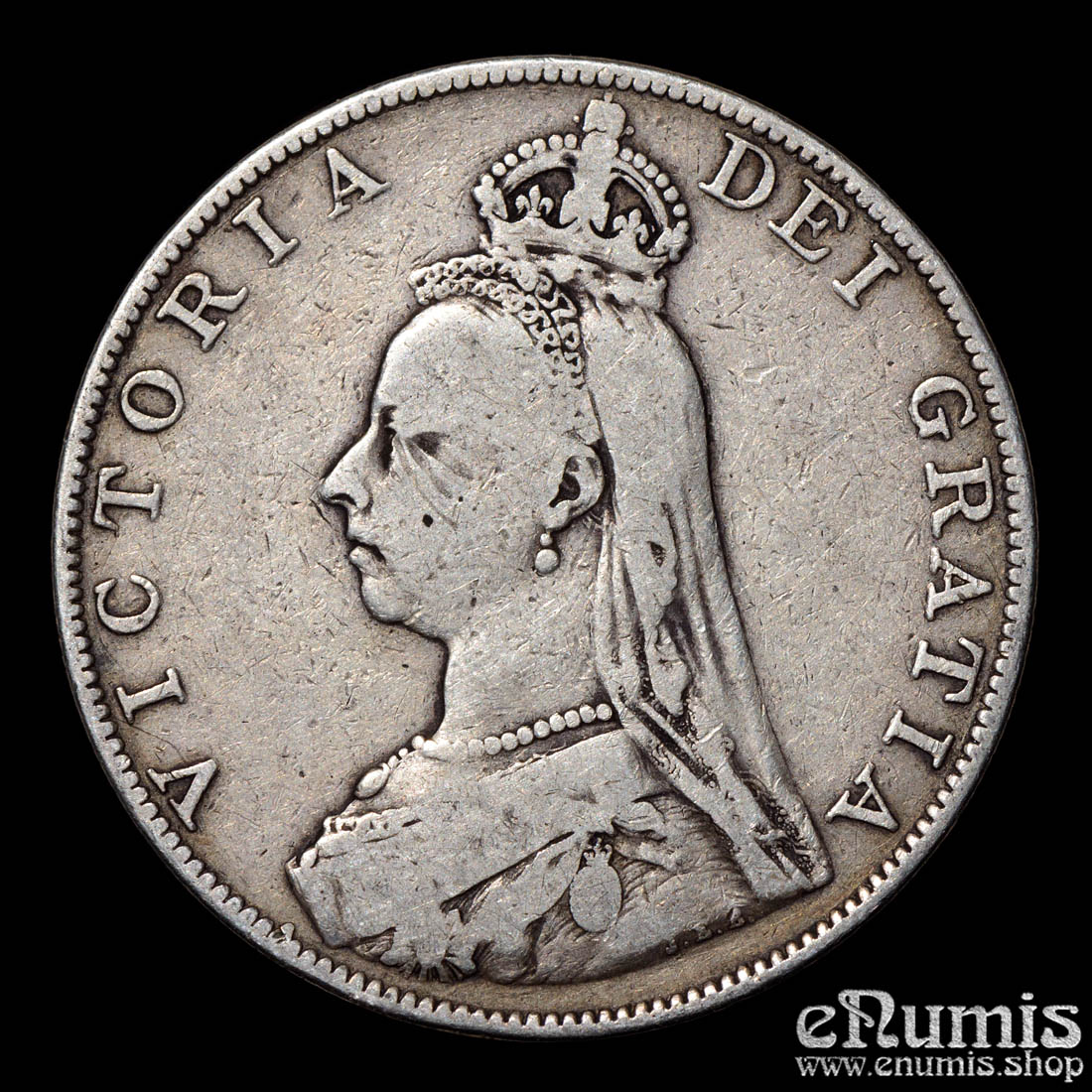 Great Britain, Victoria, Double Florin 1887, Roman I, aVF