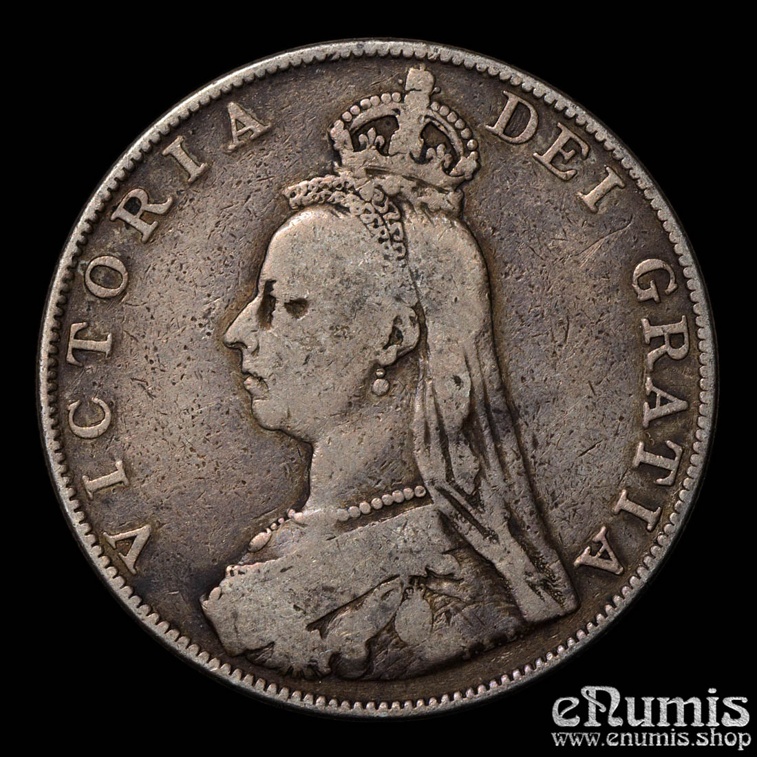 Great Britain, Victoria, Double Florin 1887, Roman I, F-VF Great Britain, Victoria, Double Florin 1887, Roman I, F-VF