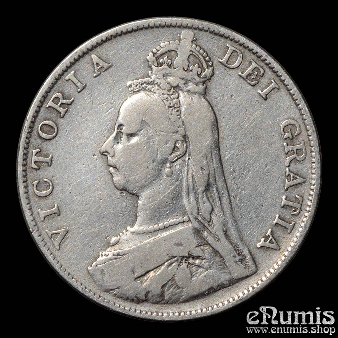Great Britain, Victoria, Double Florin 1887, Arabic 1, F-VF