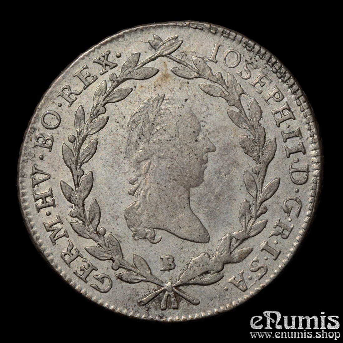 Austria, Joseph II, 20 Kreuzer 1786 B, Kremnitz, XF-UNC